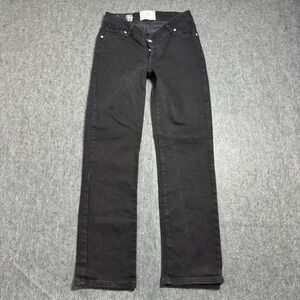 Revice Denim V-Cut Waist Straight Leg Jeans Black Size 25 Festival Grunge Boho